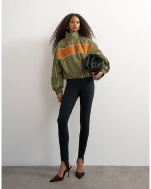 TOPSHOP Contrast Piping Track Jacket - Green