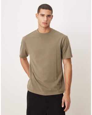 ASOS Camiseta Caqui Holgada De Tejido Grueso Suave De -Verde - Neutro