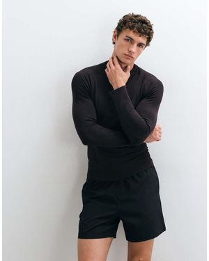 4505 Seamless Physique Defining Muscle Fit Compression Base Layer Long Sleeve - Black