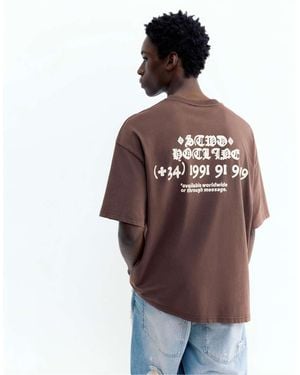 Pull&Bear Stwd T-Shirt - Brown