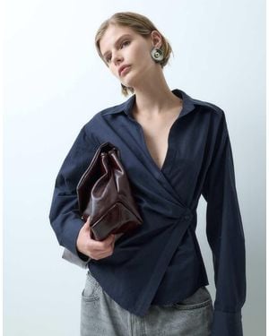 Mango Camicia Con Cintura Da Annodare - Blu