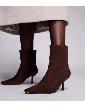 Public Desire Botines Marrones De Tacón Con Puntera Fina Beverly De - Marrón