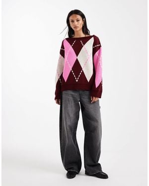 Miss Selfridge – oversize-strickpullover - Rot