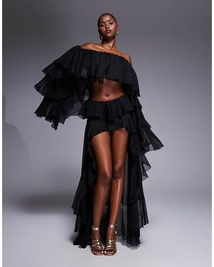 The Dolls House Rebecca Ruffle Short Co-Ord - Black