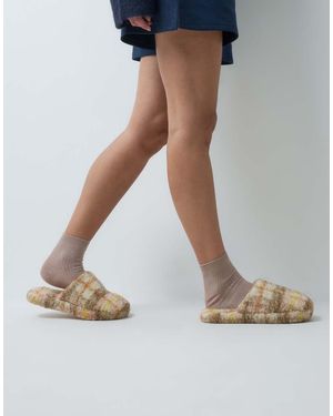 ASOS Zina Gesloten Slippers Met Ruit En Borg - Meerkleurig