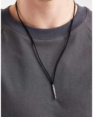 Classics 77 Fish Pendant Cord Necklace - Grey