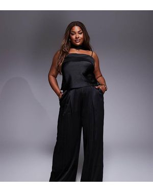 Tfnc Plus Wide Leg Tailored Trousers Co-Ord - Black