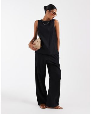 Gap Co-ord Pull On Linen Mix Trouser - Black