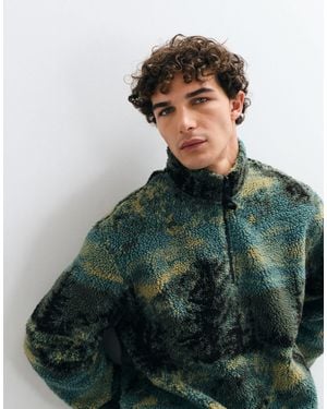 ASOS Sweat polaire imitation peau - Vert