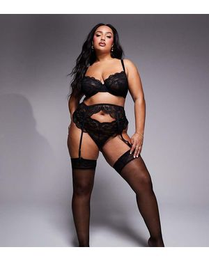 ASOS Liguero De Encaje Lola De Asos Design Curve - Negro