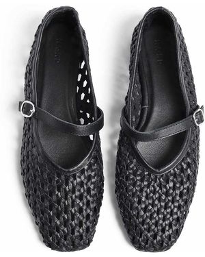 NA-KD Woven Leather Ballerinas - White