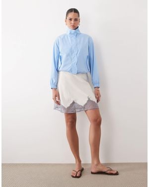 Miss Selfridge Scallop Detail Windbreaker - Blue