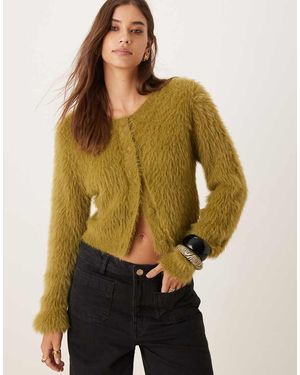 Vila Super Soft Fluffy Knit Cardigan - Natural