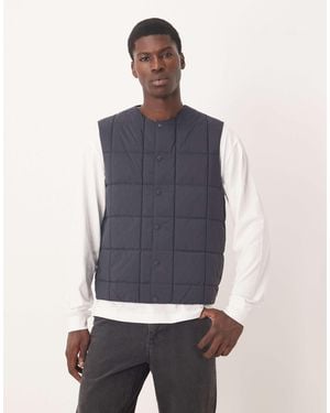 ARKET Padded Gilet With Popper Front - Blue