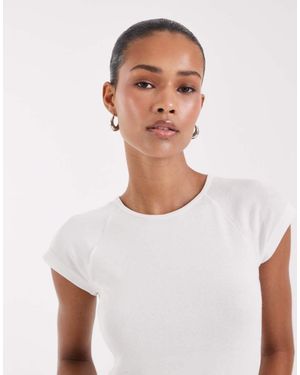 JJXX Camiseta Ajustada De Manga Raglán En Blanco