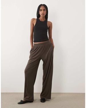 Abercrombie & Fitch High Rise Wide Leg jogging Bottoms - Brown