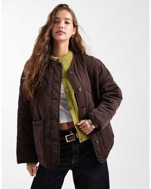 Object Onion Quilted Front Pocket Bomber Jacket - Brown