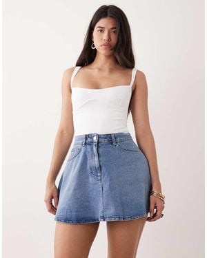 ASOS Denim Mini Circle Skirt - Blue