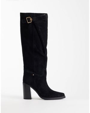 Bronx – mya-mae – kniehohe stiefel aus wildleder - Schwarz