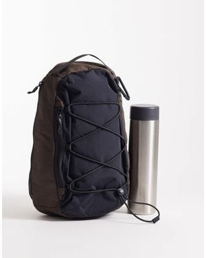 ASOS Backpack With Drawstring Detail - Blue