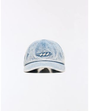 Bershka Denim Star Embroidered Cap - Blue