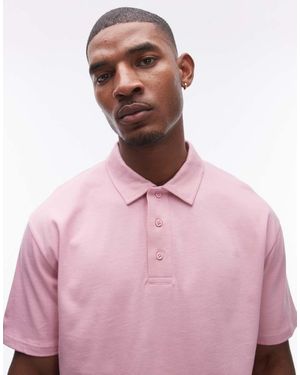 TOPMAN Polo Oversize Slavato - Rosa