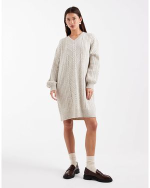 French Connection – weites mini-pulloverkleid - Weiß