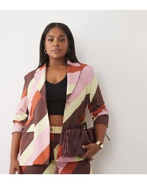 ASOS Curve Getailleerde Blazer - Bruin