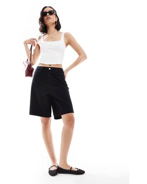 Miss Selfridge Pantalones Cortos Vaqueros De Corte Alargado De -Azul
