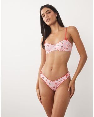 ASOS Shannon Hipster Bikinibroekje Met Picotrand - Paars