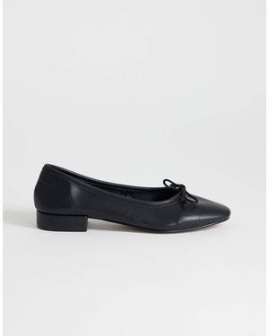TOPSHOP Dottie Block Heel Ballet Shoe - Black