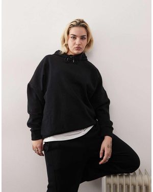 Noisy May Sudadera Negra De Corte Suelto Con Capucha De - Negro