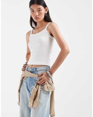 JJXX Tanktop Met Oogjes En Studs - Wit