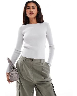 Something New Corpcore - top côtelé avec dos ouvert à lacets - Gris