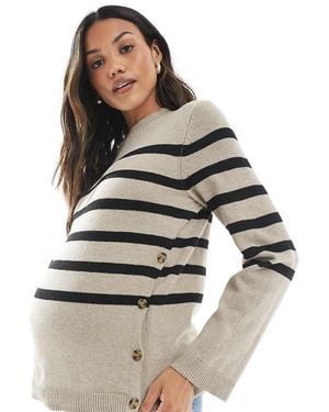 Mama.licious Jersey Beis A Rayas Negras Con Botones Laterales De Función Para Lactancia De Punto De Mamalicious-Neutro - Gris
