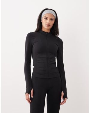 Tala Sculpt Seamless Zip Up Longline Jacket - Black
