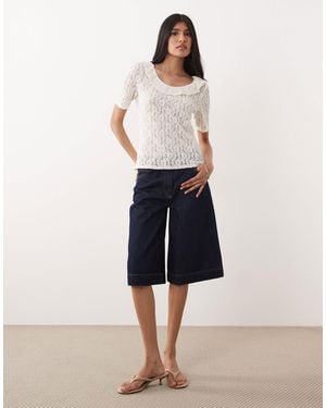 Jdy Lace Top With Frill Details - Natural