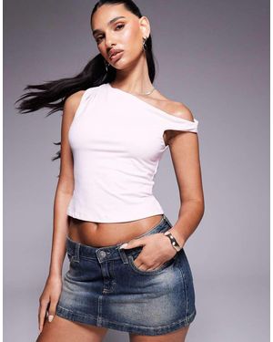 Princess Polly Danza Double Sculpted Slinky Off Shoulder Top - Grey