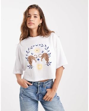 ONLY – cropped-fit-t-shirt - Weiß