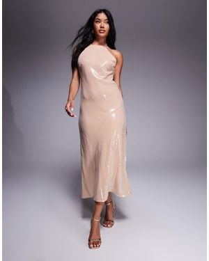 Mango Racer Sequin Midaxi Dress - Grey