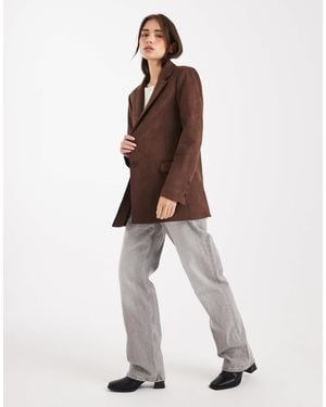 Miss Selfridge Suedette Blazer - White