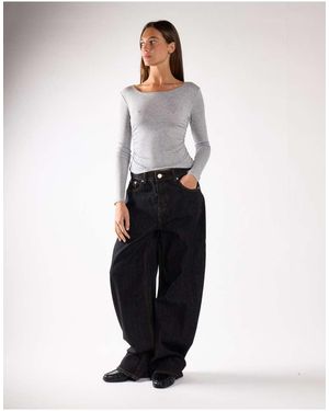Glamorous Relaxed Wide Leg Denim Jeans - White