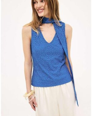 NA-KD Halterneck Top - Blue