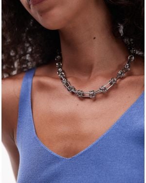 TOPSHOP Nicky Waterproof Stainless Steel Twisted Chain Necklace - Blue