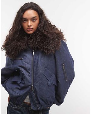 Collusion Giacca Bomber Imbottita Con Colletto - Blu