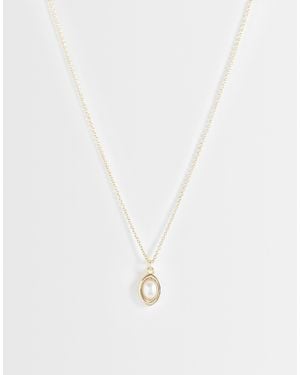 ASOS Faux Pearl Pendant Necklace - White