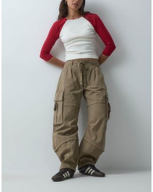 Free People Reef Cargo Met Gebogen Pasvorm - Naturel