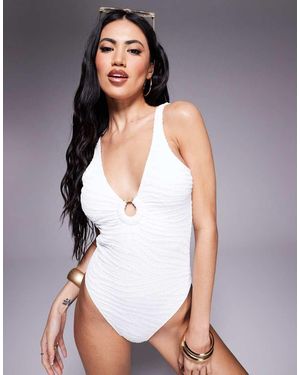 River Island Badpak Van Kreukelstof - Wit