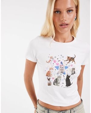 JJXX Kitten Print Baby T-Shirt - White