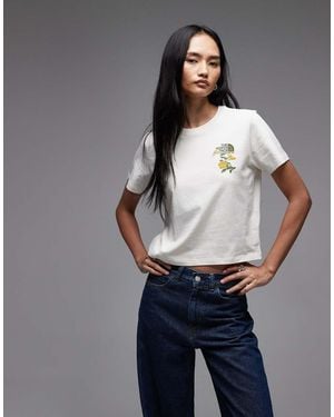 The North Face Flora Embroidered Logo T-Shirt - Grey